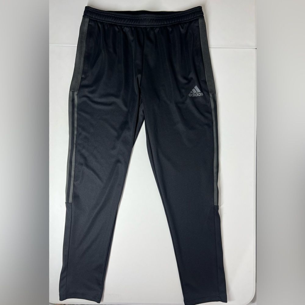 Adidas Girls Soccer Track Pants Tapered Leg Regular Fit Gn5496 Size L Black